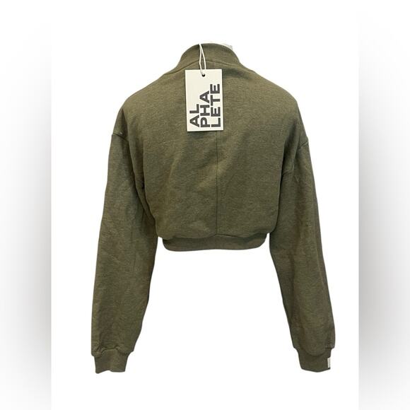 alphalete Olive Green Bolero Cardigan Size:L NWT - Picture 5 of 7